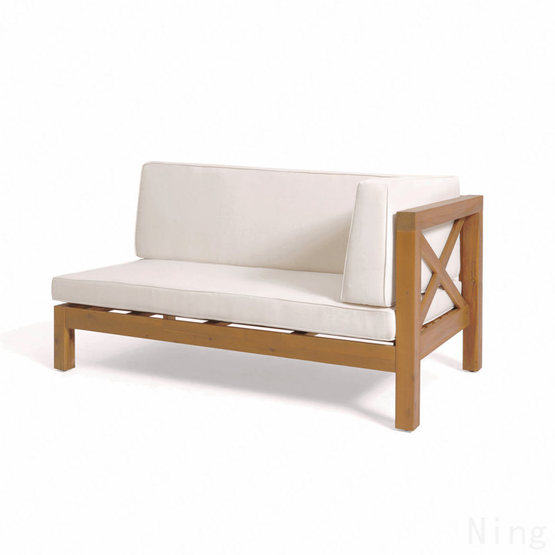Banc d'angle droit X-Back, beige, Beige, Teck