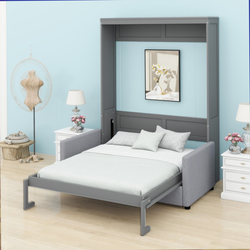 Space-Saving Murphy Wall Bed, Gray