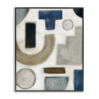  Natural Tone Shapes Framed Giclee Art by Emma Peal