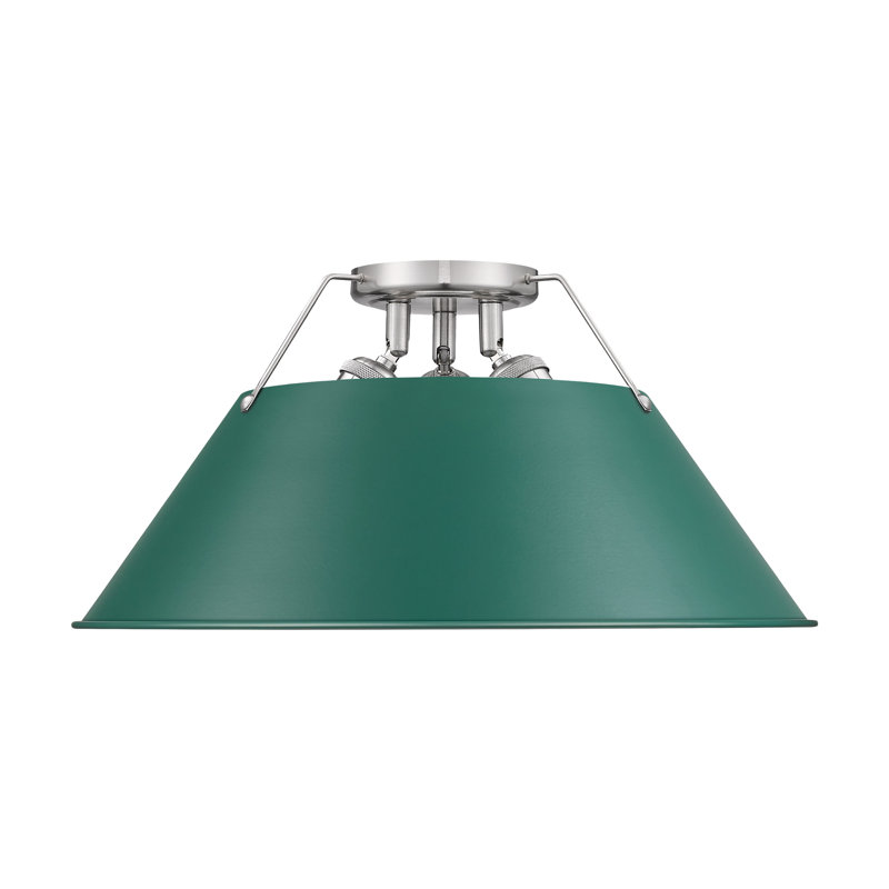 Weatherford Flush Mount, Pewter, Green