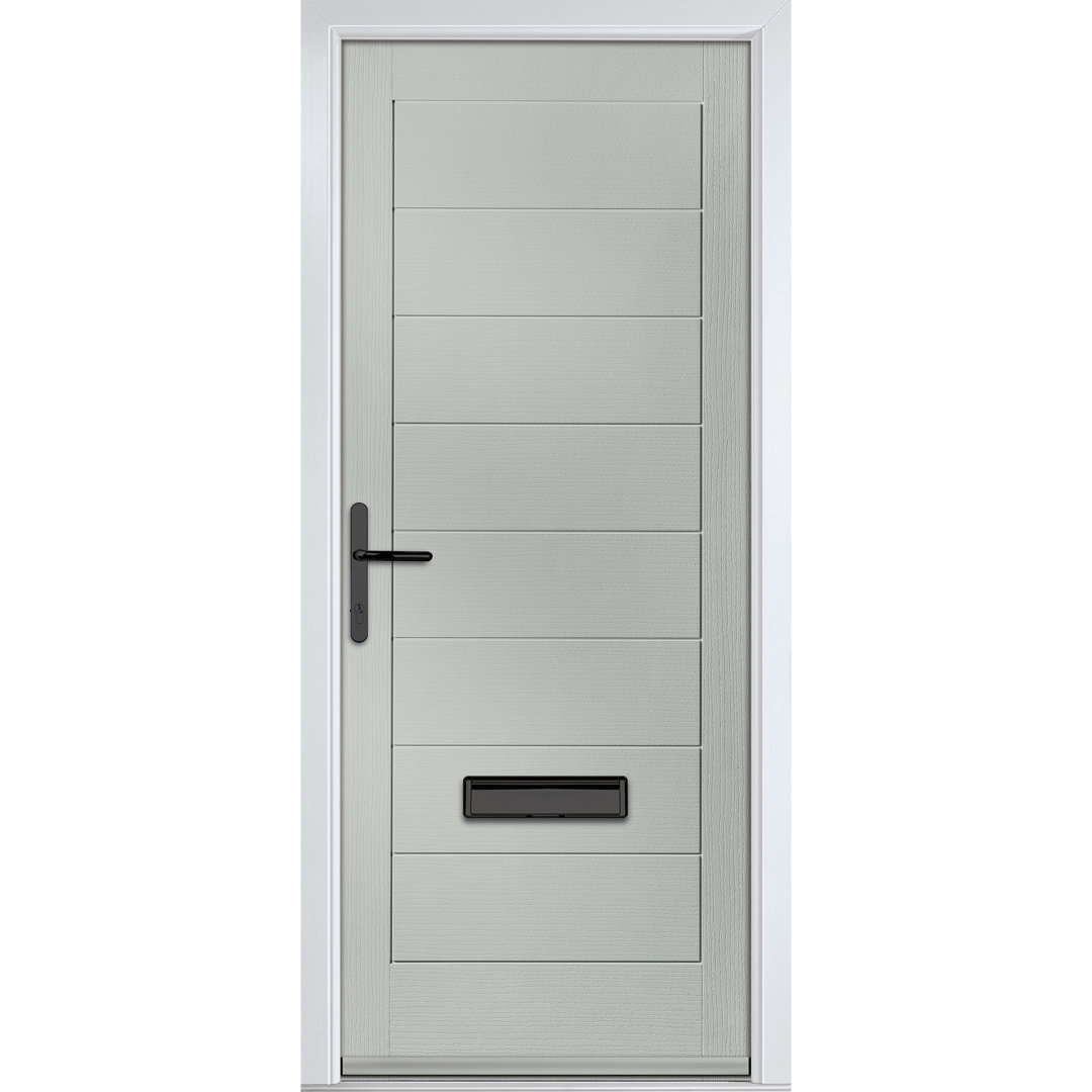 Crystal GRP Front door Monza Solid Blue 890mm x 2090mm Open in Left hand No Glass