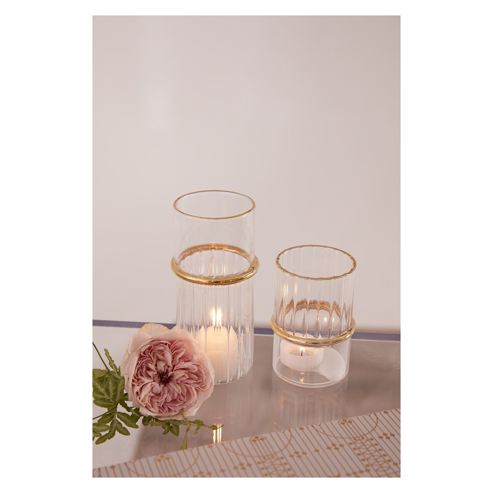 Glass Votive Holder, 6" H x 2.75" W x 2.75" D