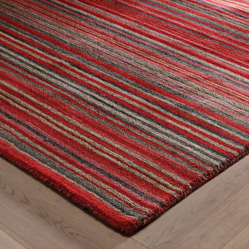 Tarren Handwoven Wool Red Rug, Runner 60 x 230cm