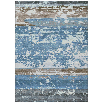 Machine Washable Indoor/Outdoor Lanphear ACN2398 Stripes Rug
