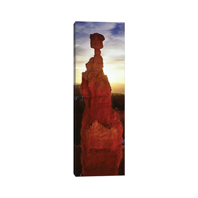 Sunrise Behind A Cliff, Thor's Hammer, Bryce Canyon National Park, Utah, USA - Wrapped Canvas Panoramic Print