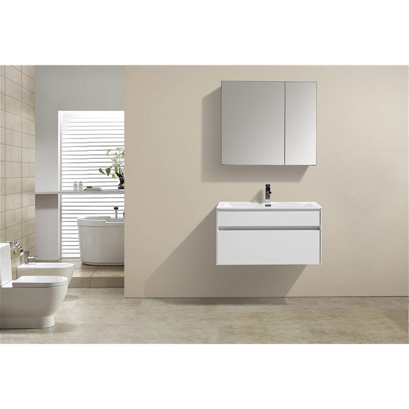 Ensemble de meuble-lavabo mural simple 32 po Agneza Fitto