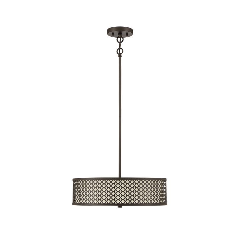 Mike 3 - Light Single Drum Pendant in Bronze, Bronze