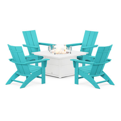 POLYWOOD® Modern Adirondack 4-Person Patio Seating Group