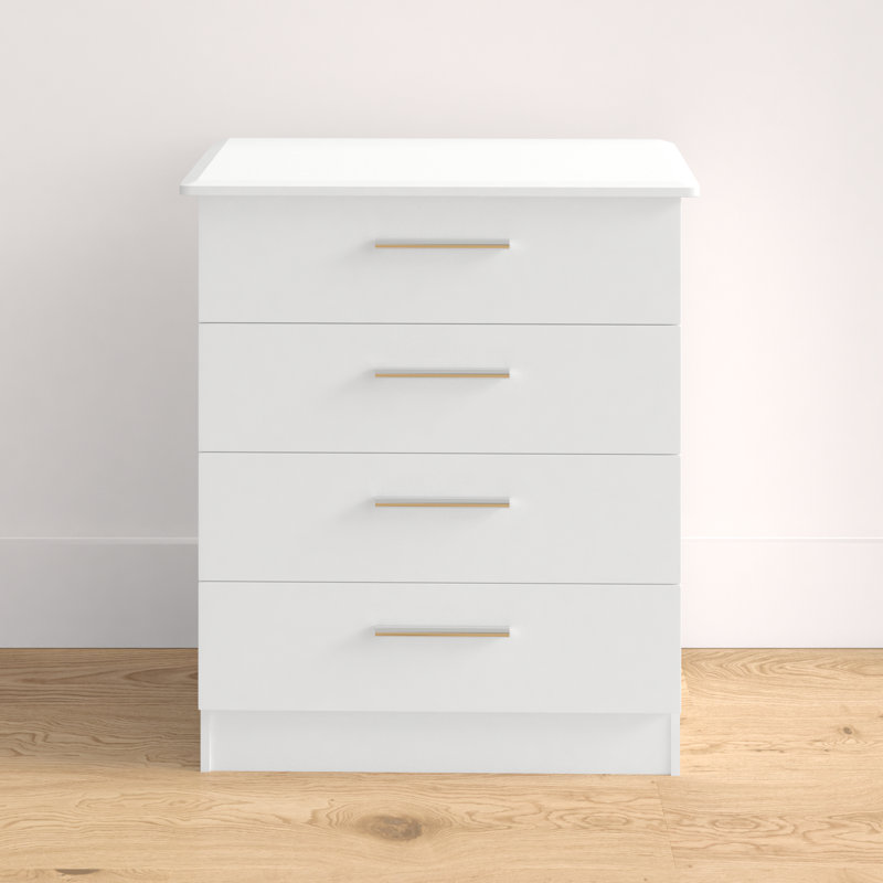 Fully Assembled Yvette 4 Drawer Chest, White