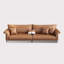 Canapé modulaire brun en cuir véritable-108590005-108590007