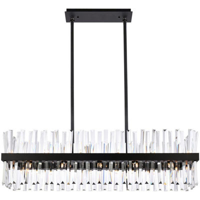 Athol Metal Linear Chandelier with Crystal Accents
