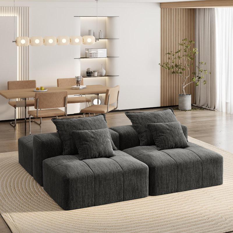 Canapé modulaire surdimensionné Modern, 4, Noir
