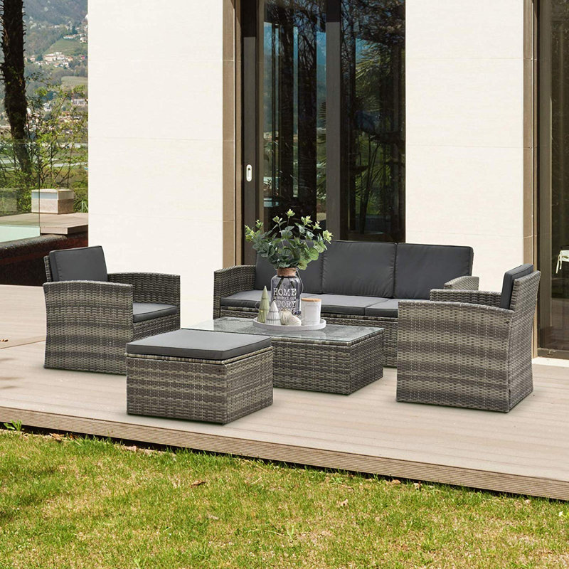 Aalijah 6 Seater Rattan Sofa Set