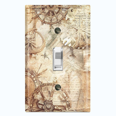 Nautical Themed 1 - Gang Toggle Light Switch Standard Wall Plate