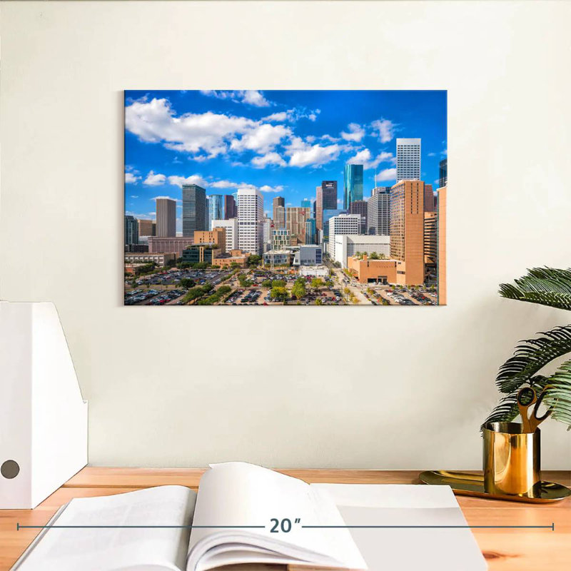 Horizon du centre-ville de Houston, H 8 po x l 12 po