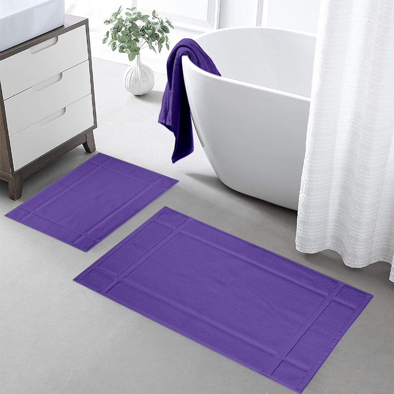 Tapis pour salle de bain 100% coton Ample Decor, Mauve