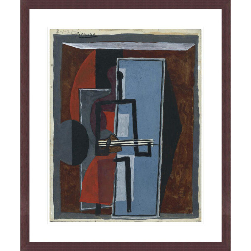 «The Banjo Player» par Pablo Picasso, impression giclée sur cadre, H 28,05 po x l 23,5 po