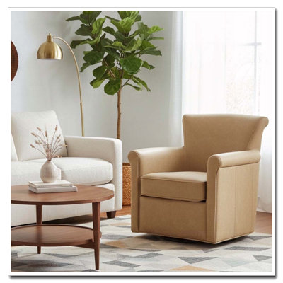 Fauteuil d'appoint pivotant en similicuir