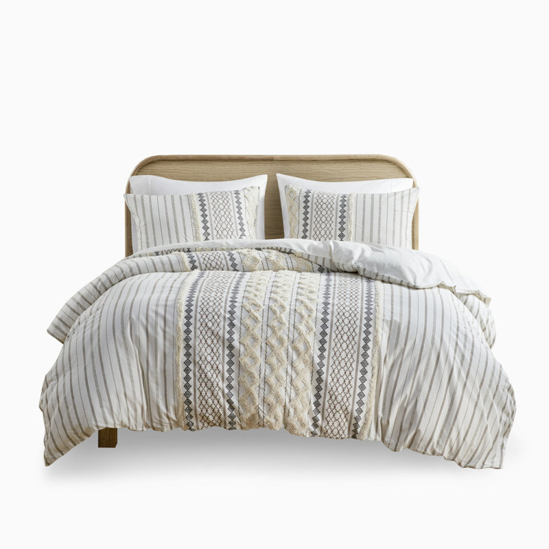 Premium Cotton Bedding Sets Full Queen, Chenille Modern Home Comfort
