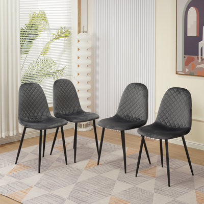 Grey Velvet Dining Chairs Upholstered seat