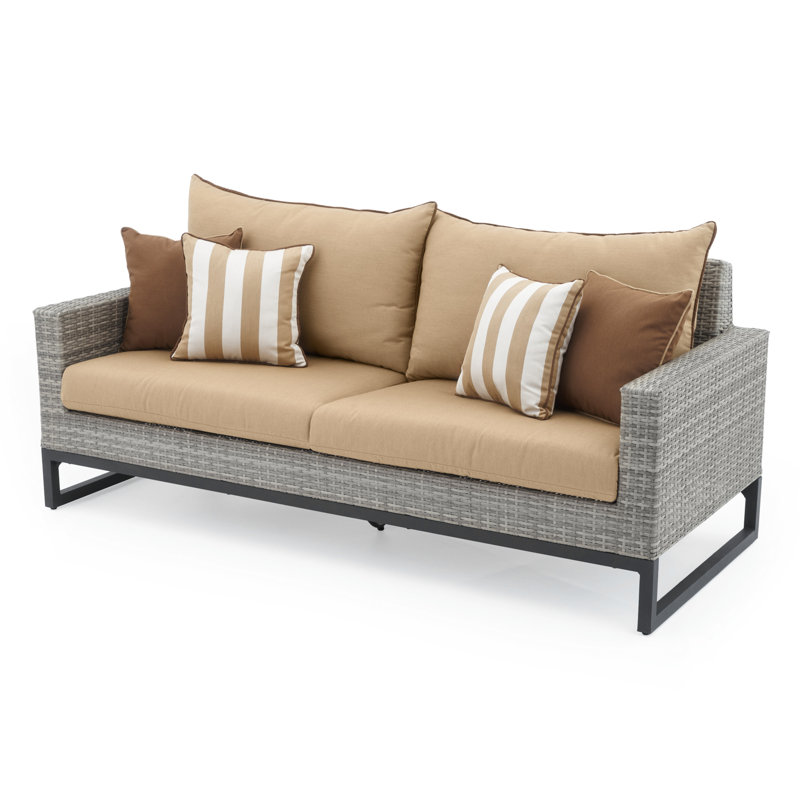 Sunbrella Outdoor 78In. Sofa - Grey, Maxim Beige, Gray