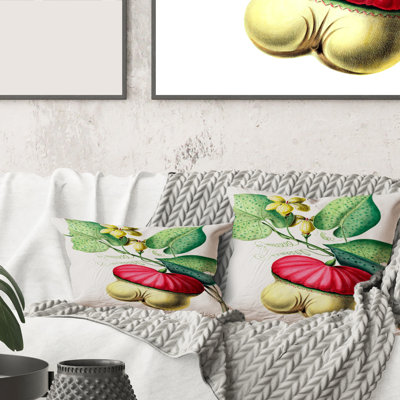 Carré, fleurs américaines rétro I - coussin décoratif traditionnel imprimé