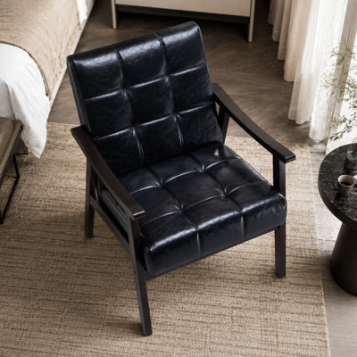 Medieval-Style Modern Solid Wood Frame Upholstered Armchair