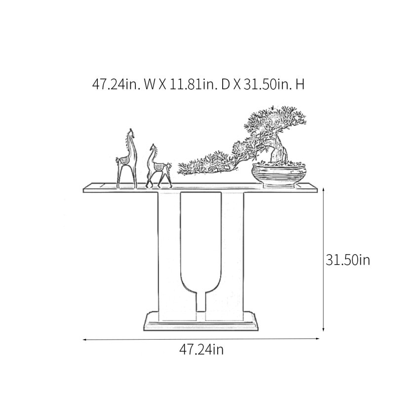 Console Modern Minimalist, H 31,5 po x l 47,24 po x P 11,81 po, Blanc