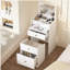 Petit meuble-lavabo avec miroir - ensemble de coiffeuse à maquillage blanc avec chaise, tiroirs, petite coiffeuse mignonne peu encombrante pour le salon de la chambre des filles
