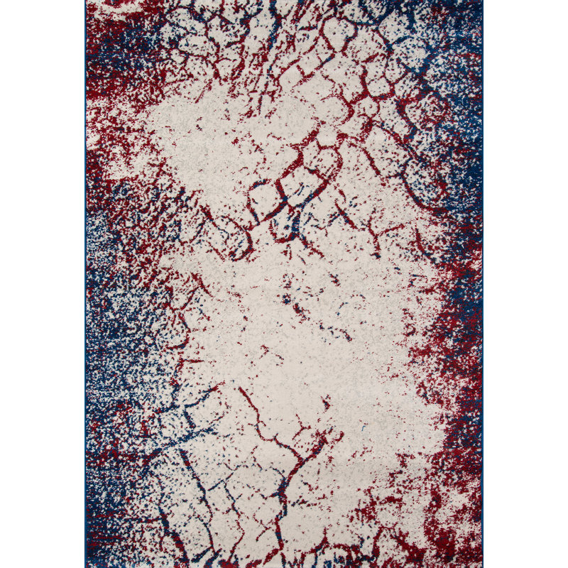 Tapis bleu marine / gris Khalil, Rectangle 3 pi 11 po x 5 pi 7 po