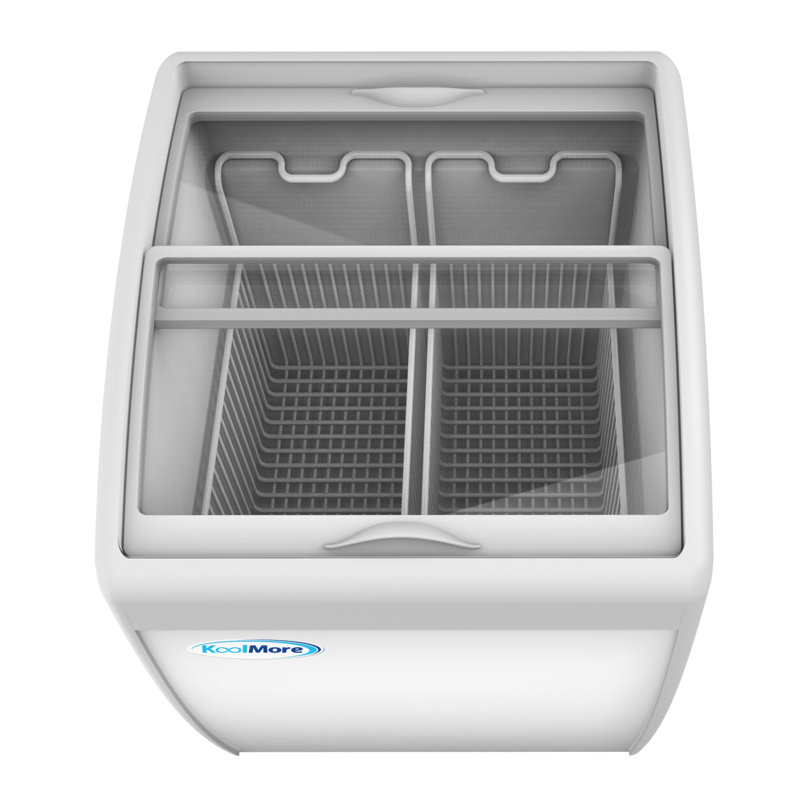 26. in. Commercial Glass Top Ice Cream Display Freezer 5.7 cu. ft. MCF-6C