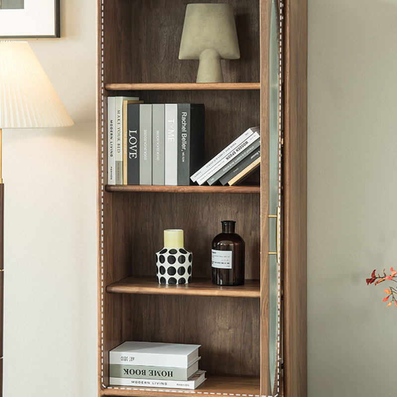 Bibliothèque étroite en bois massif de style européen