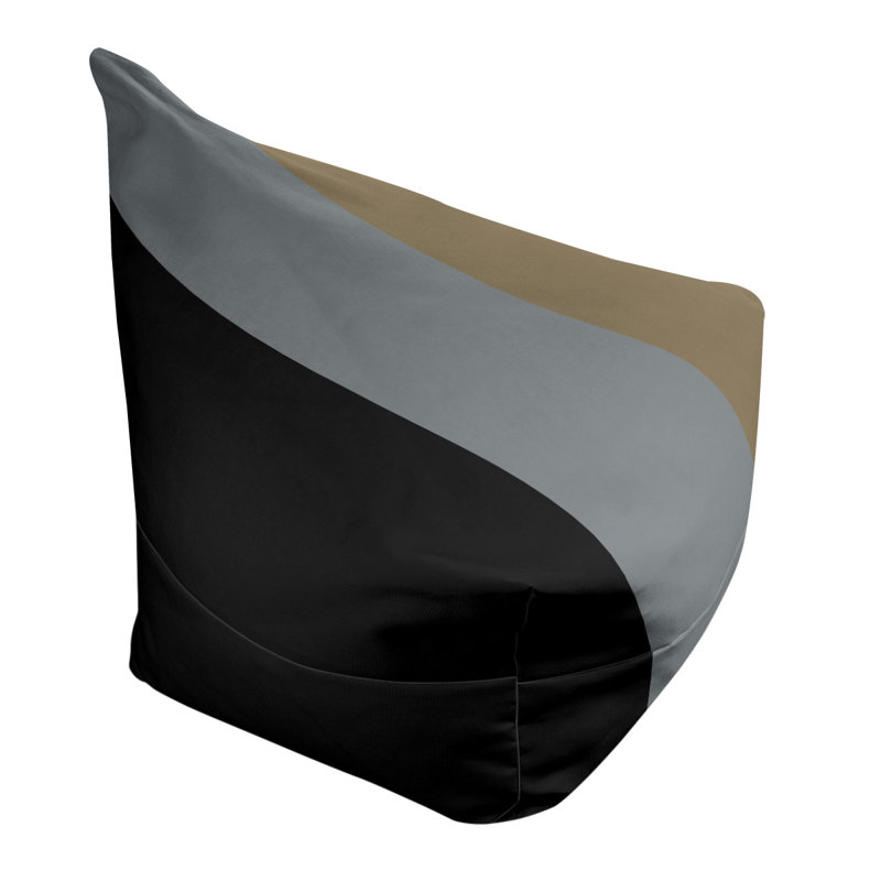 Bean Bag Cover, 30" H x 27" W x 2" D, Black/Silver/Metallic Gold
