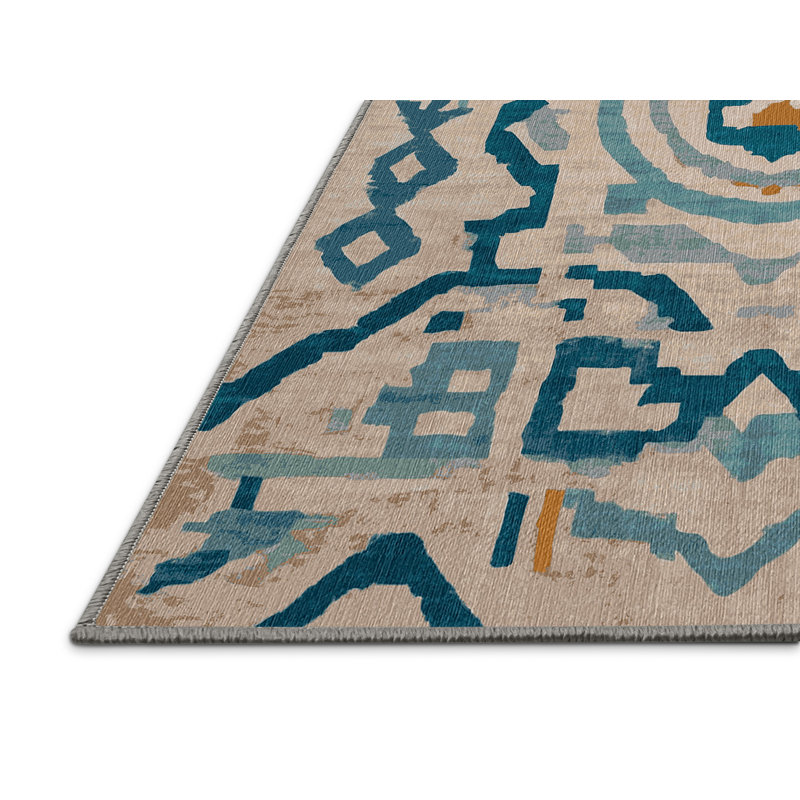 Tapis gris lavable à la machine, Rond 5 pi