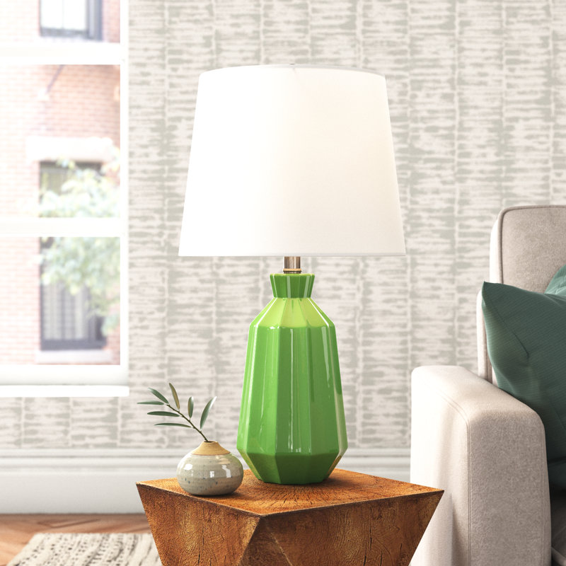 Jeanette Ceramic Standard Table Lamp, Green