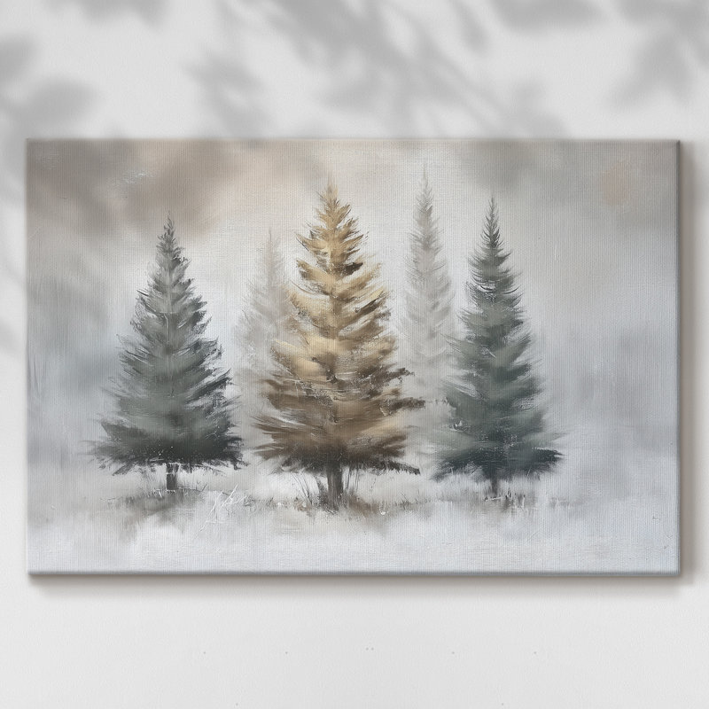 Pearled Snow at Night-Premium Gallery Wrapped Canvas, 12" H x 18" W