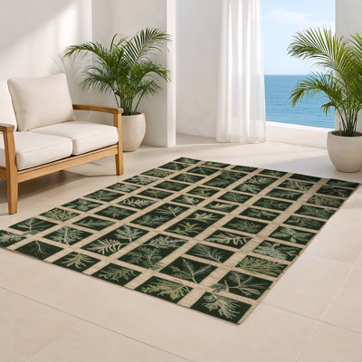 Tapis d'intérieur et d'extérieur vert Nature