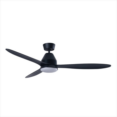 Whitehaven 56" Smart WiFi Indoor/Outdoor DC Ceiling Fan with LED Light and Remote, Damp Rated, Black Ceiling Fan