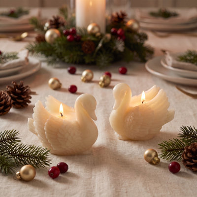 Cream Paraffin Mandarin Duck Candles