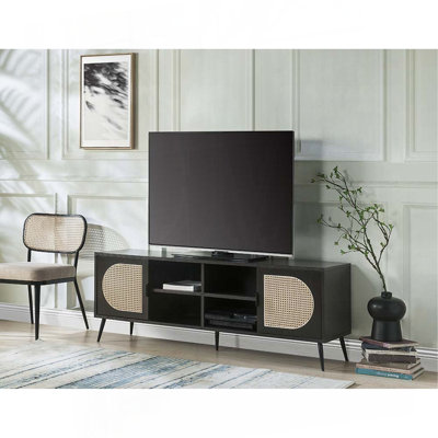 Black TV Stand With Metal Leg