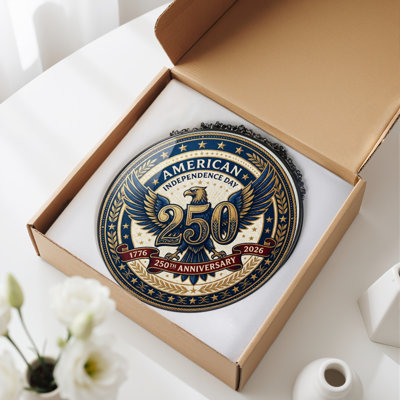 Panneau de fenêtre en verre pour décoration intérieure American Eagle USA 250th Anniversary ， 7,8H