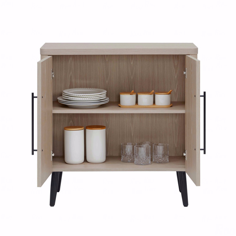 Armoire d'appoint cannelée 31 ", Noir
