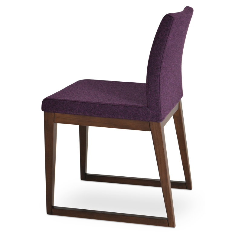 Aria Sled Wood Dining Chair, Deep Maroon