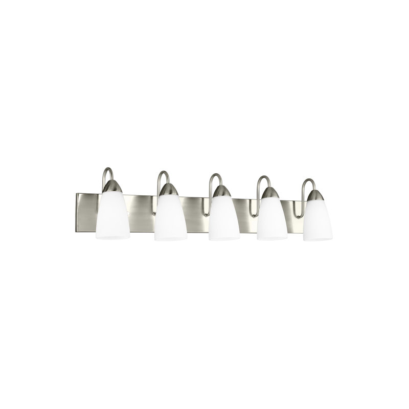 5 - Light Dimmable Vanity Light, Brushed Nickel, No