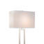 Lampe de table 1 lumière Strayer - Finition nickel satiné avec abat-jour en tissu crème