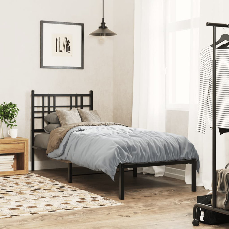 Obasi Metal Bed, Black, 100 x 190 cm