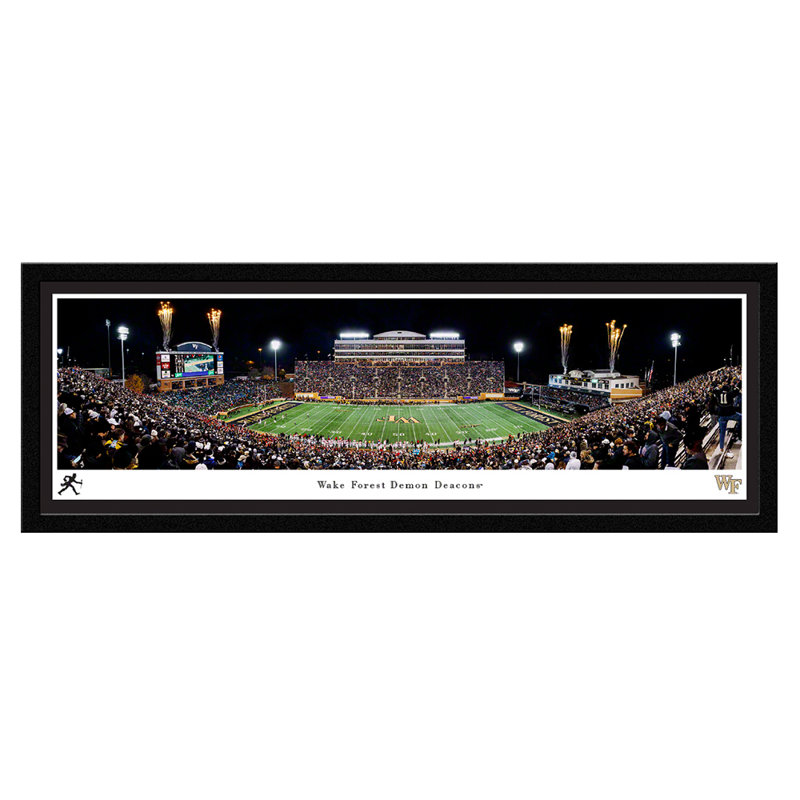 Imprimé de football Wake Forest, H 15 po x l 41,5 po x P 0,88 po, Cadre simple noir, Oui