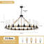 Lustre 20 lumières en rotin