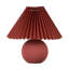 Serena 10" Retro Inspired Ceramic LED Table Lamp with Red Fabric Pleated Shade-115701358