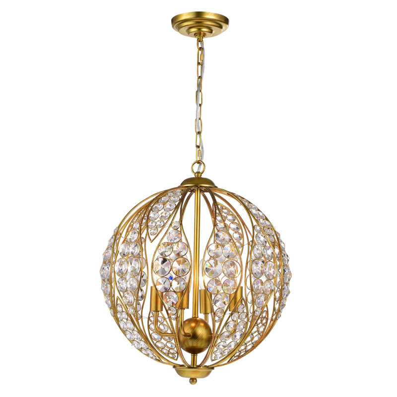 Maritza 3 - Light Dimmable Globe Chandelier, Gold